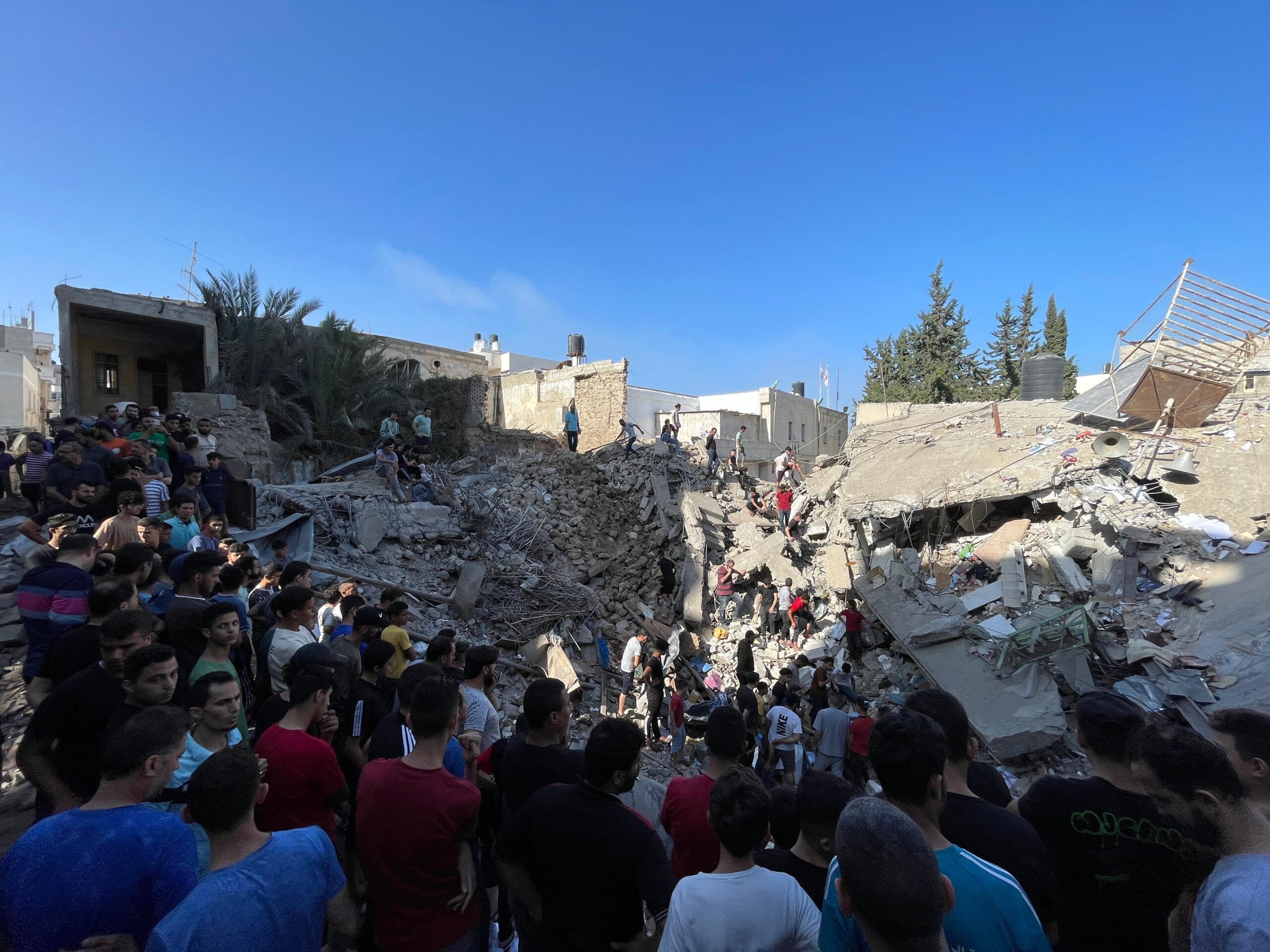 edificios destruidos en la franja de Gaza
